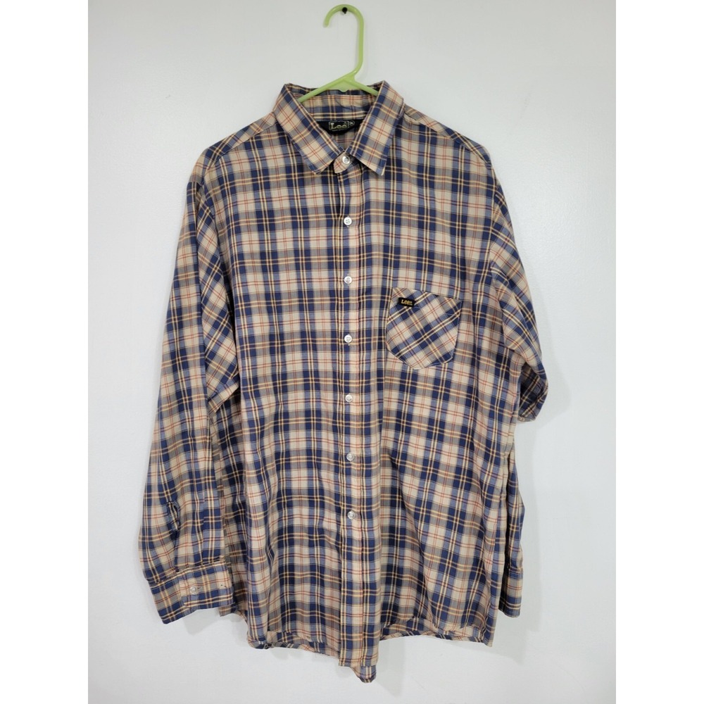 Vintage  Lee Plaid Long Sleeve Button Shirt Men's XL